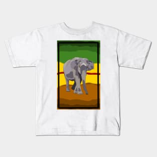 Elephant Walking Print Kids T-Shirt